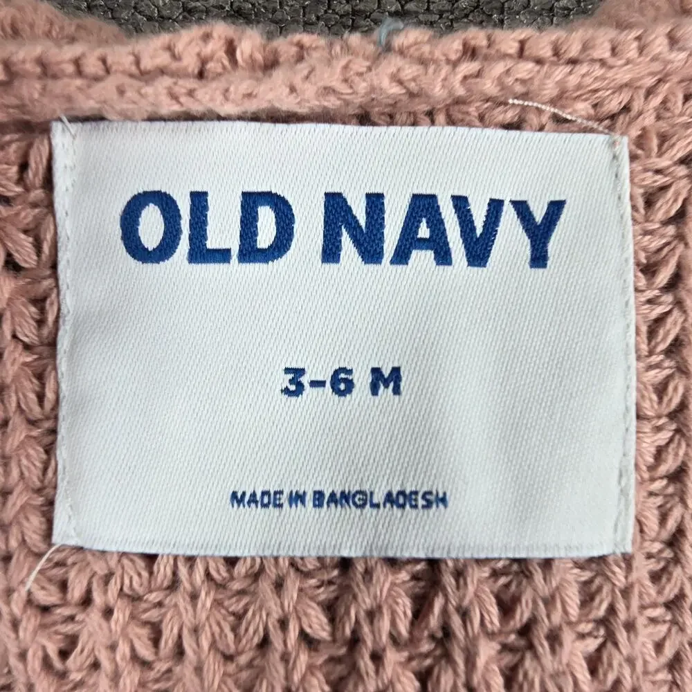 OLD NAVY BABY GIRL’S MAUVE KNIT HOODED CARDIGAN SWEATER SIZE 3–6 MONTHS